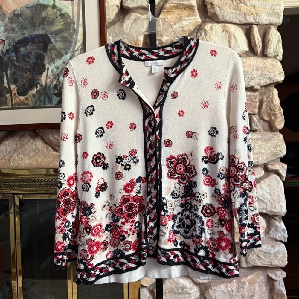 Charter Club women’s floral cardigan